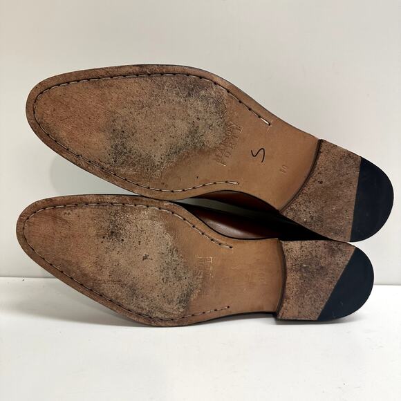 Maison Forte Stillwater Men's Plain Toe Blucher Burnished Brown Calfskin Size 10 - Picture 9 of 10